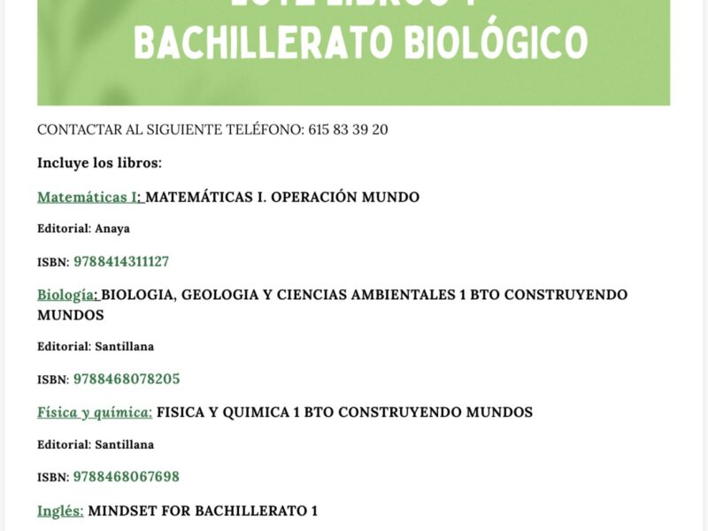 Lote libros 1 bachillerato (4libros)